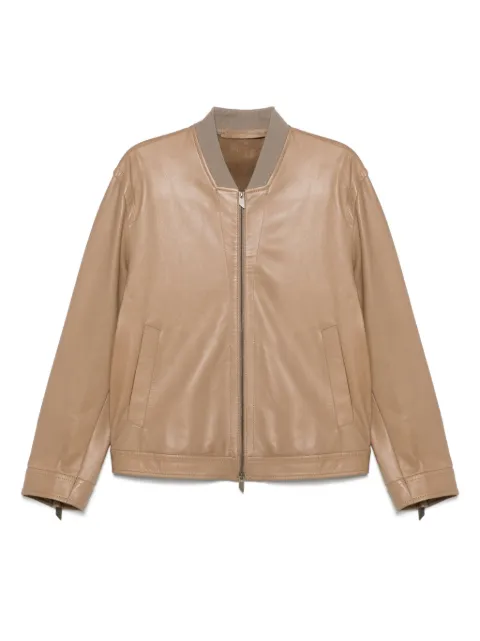 Salvatore Santoro cuff-zipped leather jacket Neutrals 48534U