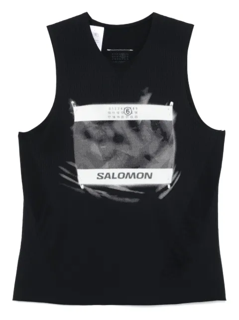MM6 Maison Margiela X Salomon numbers-motif tank top Black SH0NL0005M20101