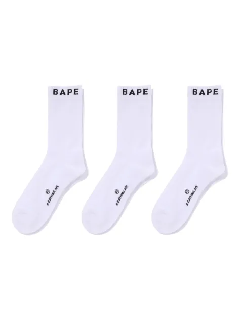 A BATHING APE® logo-embellished socks (pack of three) White 001SOL301004M