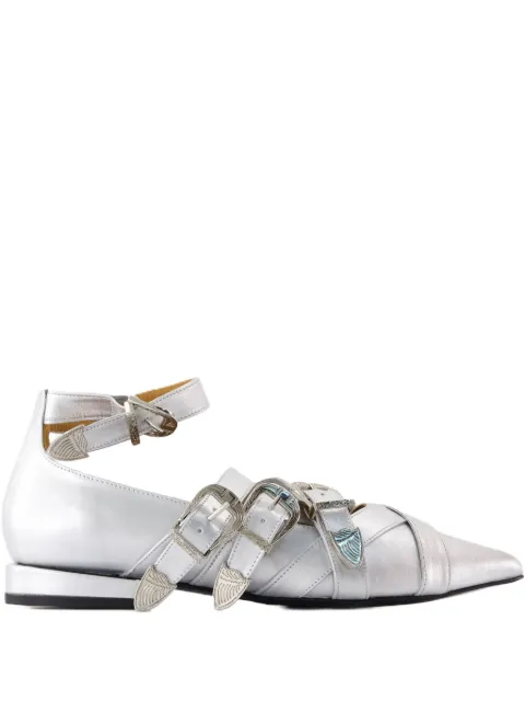 Toga Pulla buckle-strap pointed ballet flats Silver FTGPWJ92607125