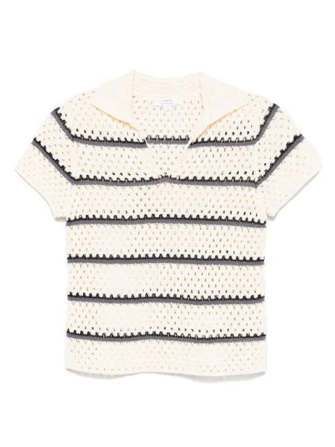Vince macrame striped top Neutrals V109079730