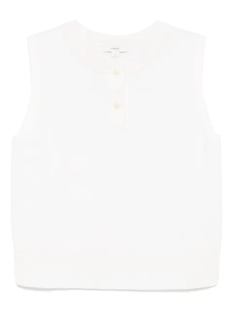 Vince knitted henley top White V108079692