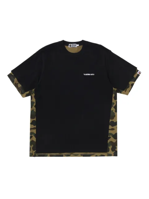 A BATHING APE® camouflage-panelled T-shirt Black 001CSL301337M