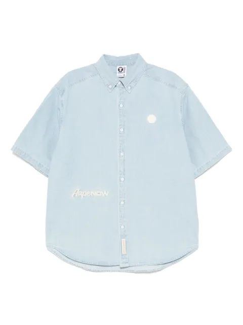 AAPE BY *A BATHING APE® logo-patch denim shirt Blue ASR8515XXO
