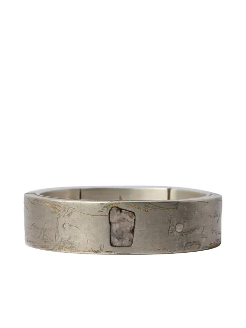 Parts of Four 18K gold-plated sterling silver and diamond-slab Sistema bracelet Silver 16077MASUAGDIA