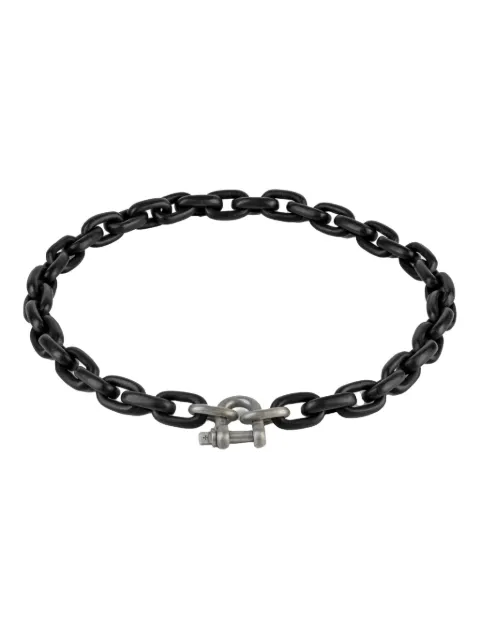 Parts of Four sterling-silver Charm Chain Choker necklace Black 111811KUDA