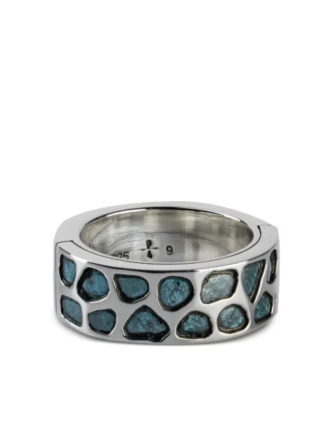Parts of Four pavé-set slab ring Silver 110110PABDIA
