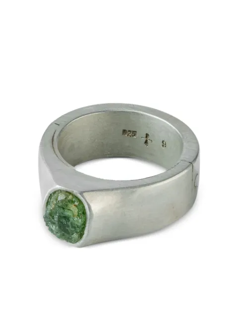 Parts of Four terrestrial surfaced peridot ring Silver 200123DAPER