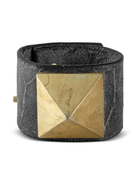 Parts of Four Restraint pyramid-detail leather bracelet Black 20182IMWAG