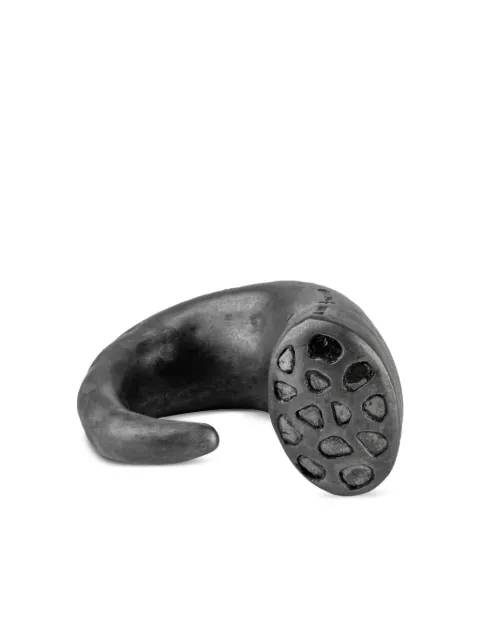 Parts of Four oxidised silver Giant Horn diamond ring Black E18012KADIA