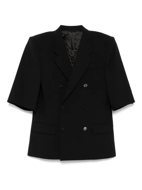 ALAINPAUL 3/4-sleeved double-breasted blazer Black S3WJA03