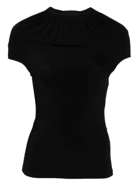 ALAINPAUL gathered-neck top Black S3WTO05