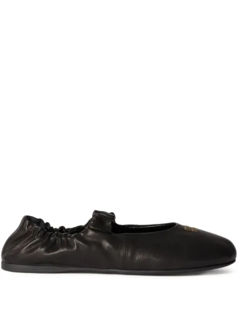 Miu Miu ruches nappa leather ballerinas Black 5F340EFD005EFX