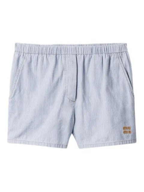 Miu Miu striped chambray bermudas Blue GWP523SOOO17NO