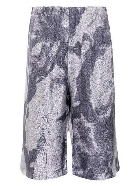 Qasimi dust-print elasticated waist shorts Purple SS25TRS07
