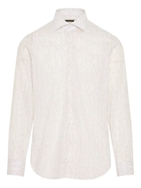 Barba geometric-pattern shirt White K4U13P0147040U