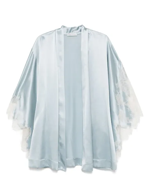 Carine Gilson satin silk robe Blue AL0908DSW25BGVNAC