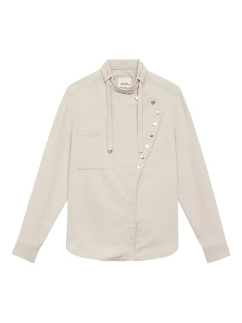 ISABEL MARANT Tess asymmetrical button-detail shirt Neutrals CH0264FAC4E05I