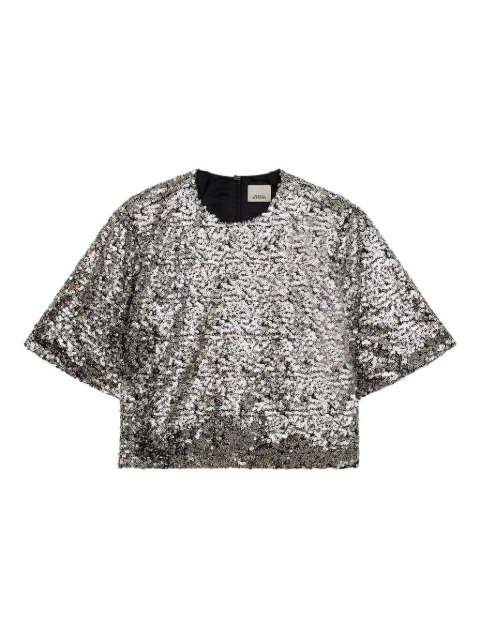 ISABEL MARANT Helga sequined top Silver HT0748FAC4J15I