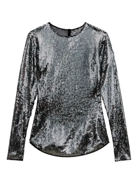 ISABEL MARANT Hilda sequin long-sleeve top Black HT0736FAC4J09I