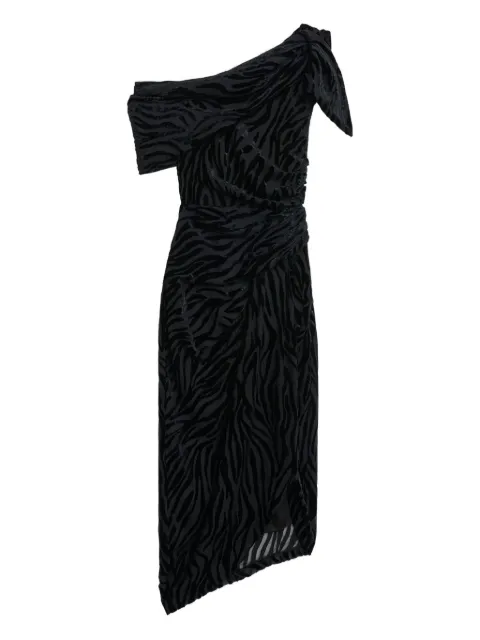 ISABEL MARANT Cyane asymmetrical printed dress Black RO0909FBC4J24I