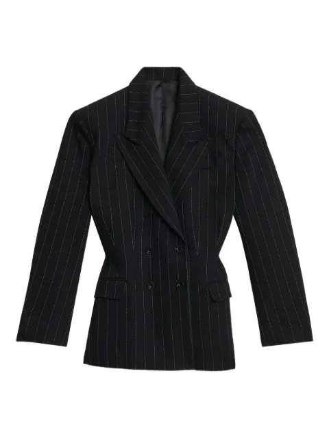 ISABEL MARANT Maia belted tennis stripe suit jacket Black VE0574FCC4E03I