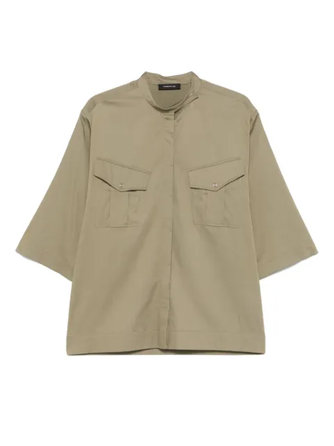 Barbara Bui band-collar shirt Green F1413FEH