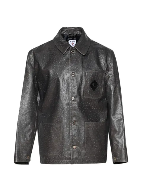 Casablanca ostrich-effect workwear shirt Grey MAW25OT177