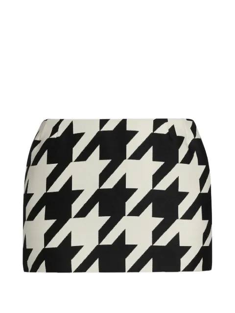 LaQuan Smith houndstooth low-rise skirt Black LSFW25S006