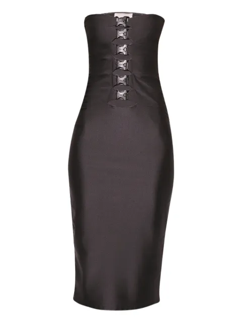 Coperni buckle-detail strapless midi dress Grey COPR231F5001