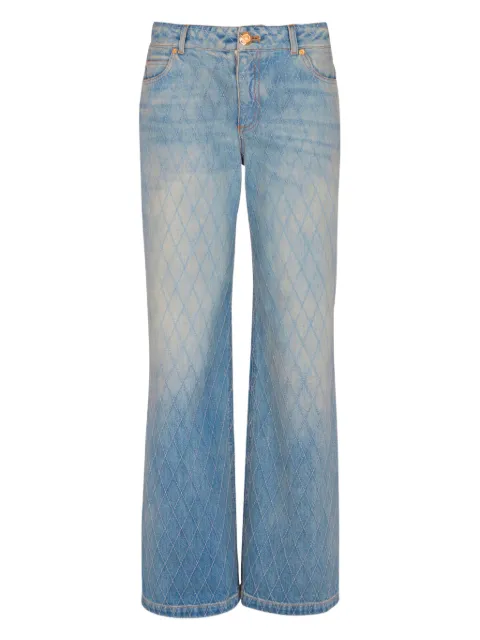 Balmain diamond-stitched denim jeans Blue FF1MI060DF796FC
