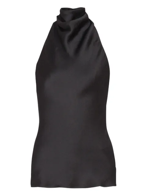Balmain backless crepe satin top Black FF1AE165SE94