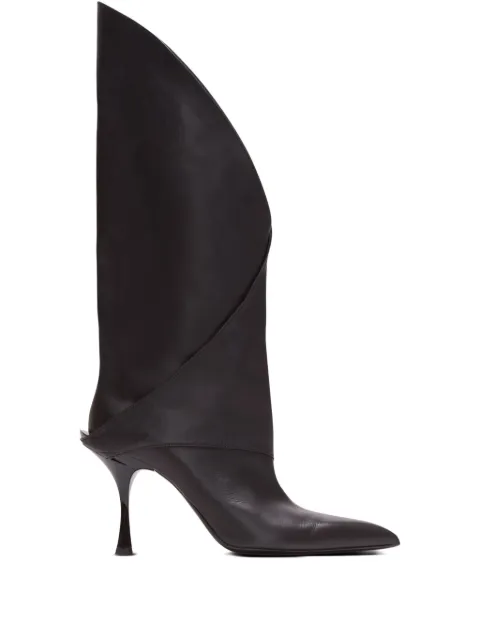 Balmain Twist leather knee-high boots Black FN1TA144LVIT