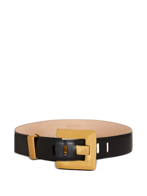 Balmain Anthem calfskin-leather belt Black GN1WJ192LSLX