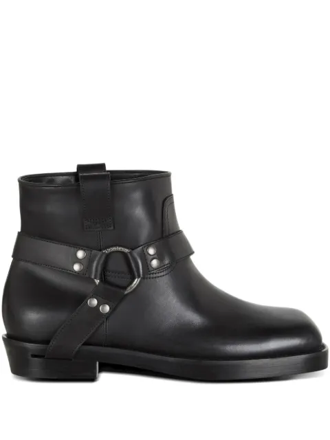 Balmain round-toe leather boots Black FM1TE365LVIT