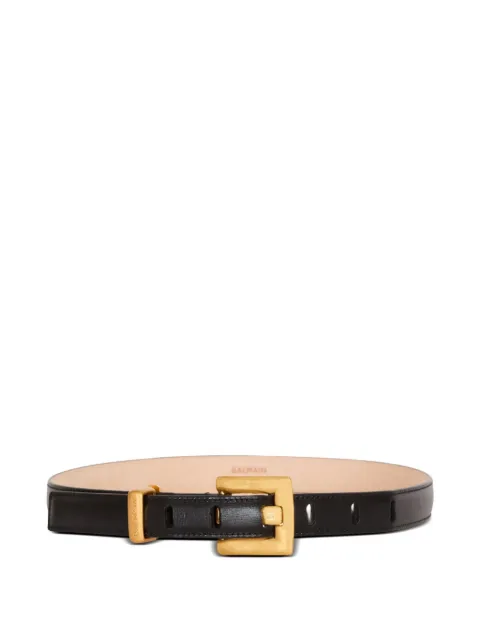 Balmain Anthem narrow leather belt Black FN1WJ191LSLX