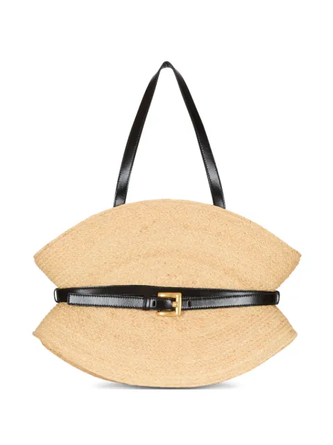 Balmain Shuffle medium bag in raffia Neutrals FN1DQ023TRBO