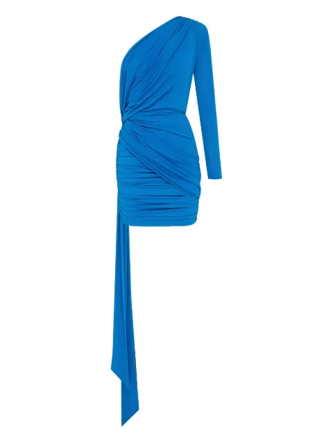 Alex Perry one-sleeve draped mini dress Blue D1544PF25
