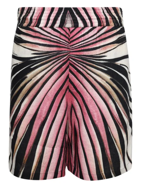 Roberto Cavalli ray gold print shorts Pink TRT2703HM7002500