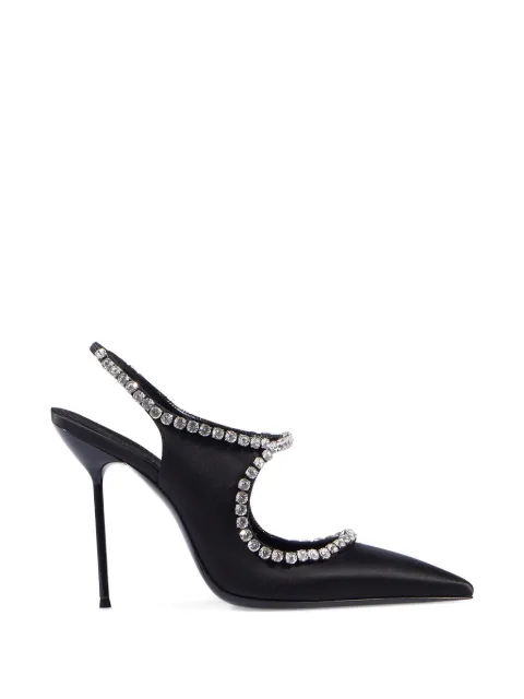 Paris Texas Lidia Mary Jane crystal heeled pumps Black PX1768