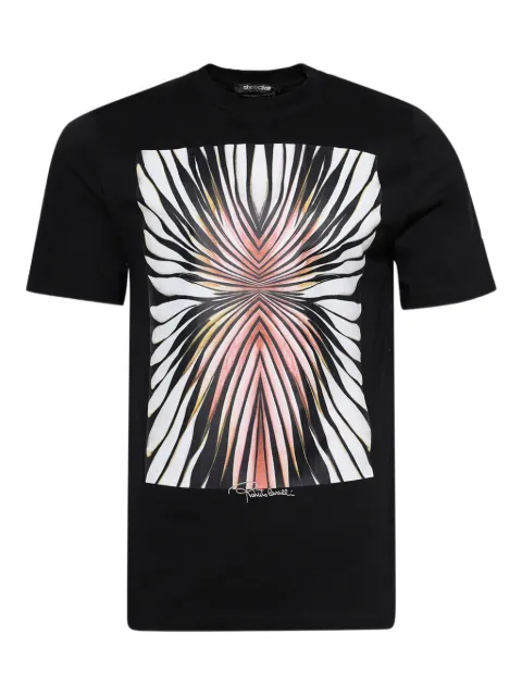 Roberto Cavalli graphic-print T-shirt Black TRT61AJD06002500