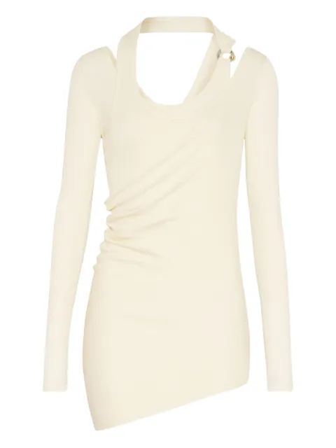 Jean Paul Gaultier ribbed twisted top Neutrals 2503WTO287J000