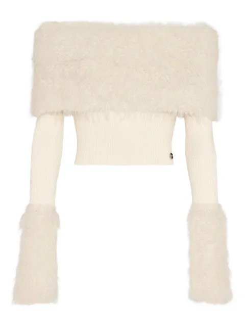 Jean Paul Gaultier ribbed hairy-detail sweater Neutrals 2503WPO018K005