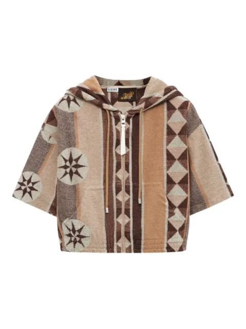 LOEWE geometric-pattern hoodie Neutrals S616Y25X13