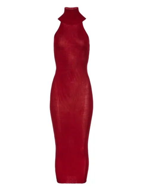 Magda Butrym ribbed halter-neck midi dress Red 300725