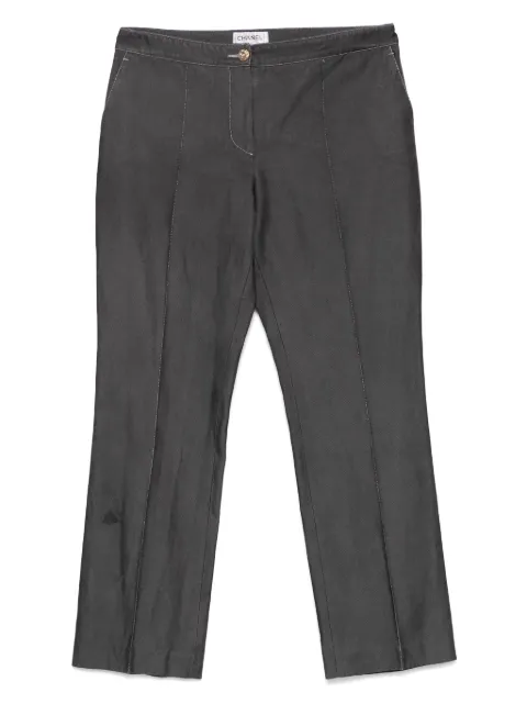CHANEL Pre-Owned 2004 twill trousers Grey CH480MQ