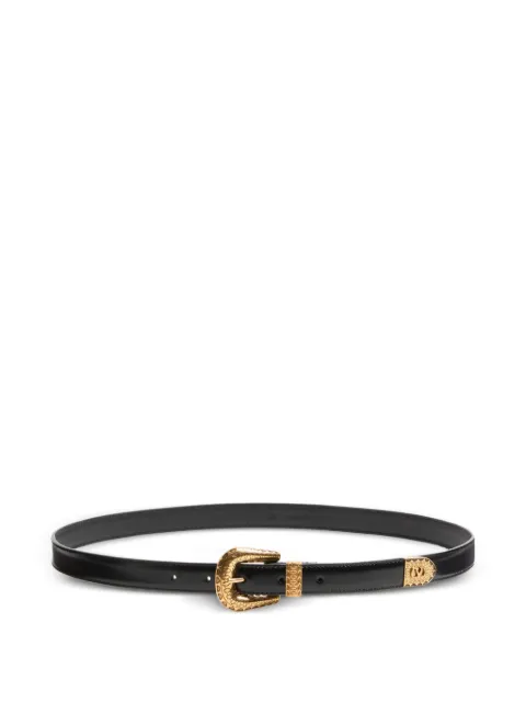 Valentino Garavani Vlogo Signature brushed calfskin belt 20 mm Black YT0SQ9QBH