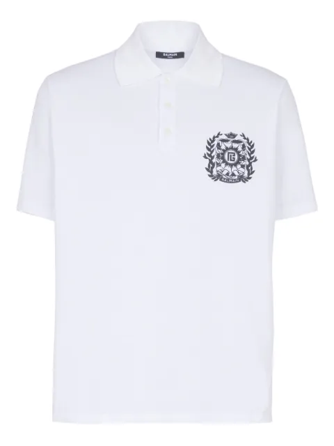 Balmain logo-print polo shirt White FH1GC035GE96
