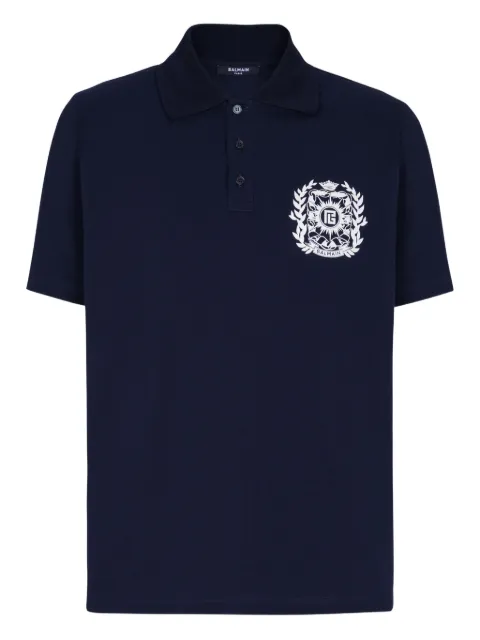 Balmain cotton polo shirt Blue FH1GC035GE96