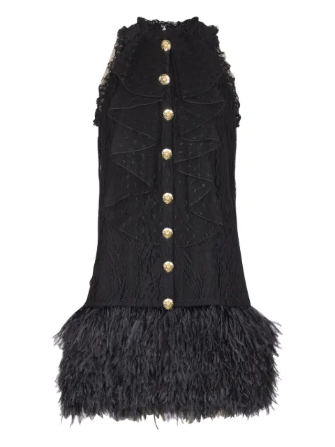 Balmain lace-embellished dress Black FF1R3335MH32